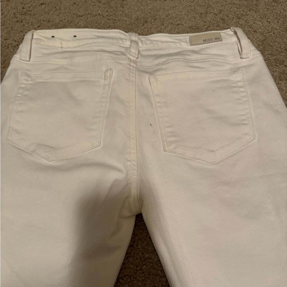 White Miss Me Standard Fit Ankle Skinny Jeans